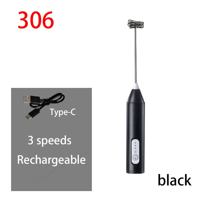 HOT  Electric Milk Frother + Egg Beater Wireless Type-C Charging