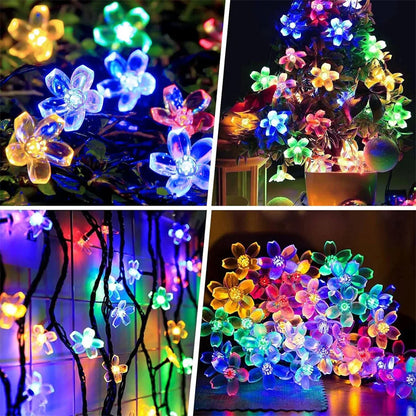 Outdoor Solar Led String Lights Cherry Flowers  Light Strings