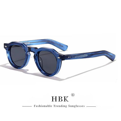 HBK Vintage Simple Round Men Sunglasses