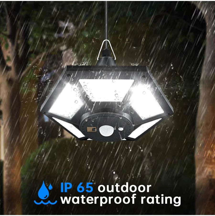 Solar Pendant Lights Outdoor Indoor with Remote Solar Shed Light