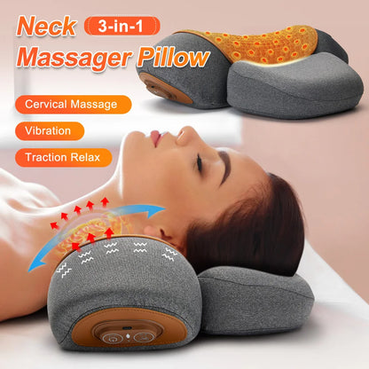 Neck Massage Pillow Heating Vibration Neck Massage