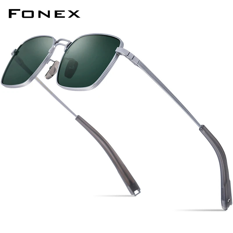 FONEX Titanium Sunglasses Men Famous Brand Design