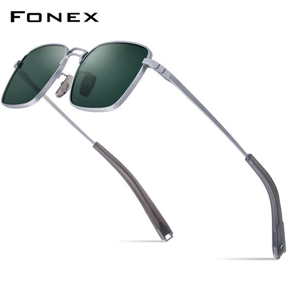 FONEX Titanium Sunglasses Men Famous Brand Design