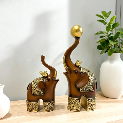 Imitation Wood Grain Animal Sculpture Creative Resin Craft