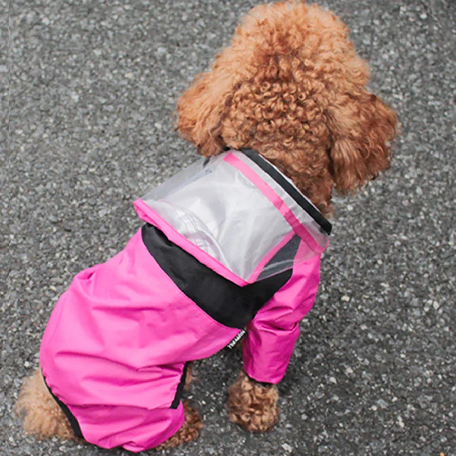 Pet Dog Raincoat Transparent Hooded Waterproof Coat