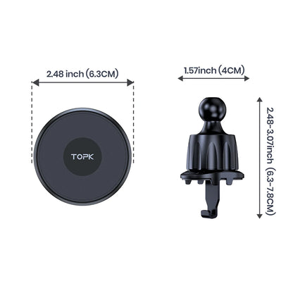 TOPK for Magsafe Car Phone Holder,Powerful Magnetism