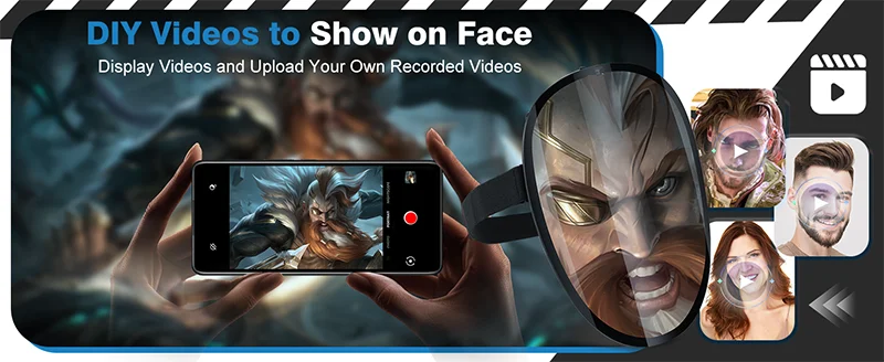 Led Mask with Voice Recognition Gesture Sensing, Light up