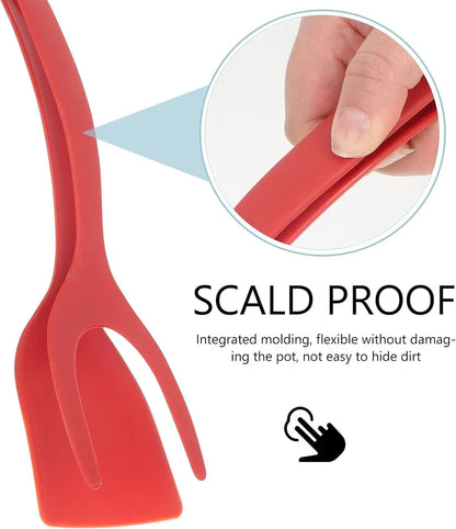 2-in-1 Grip Flip Spatula Tongs - Nylon Non-Stick Egg