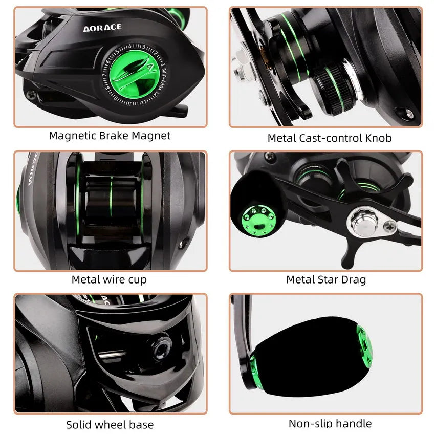 Fishing Baitcasting Reel All Metal Spool Fishing Reels