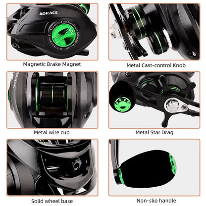 Fishing Baitcasting Reel All Metal Spool Fishing Reels
