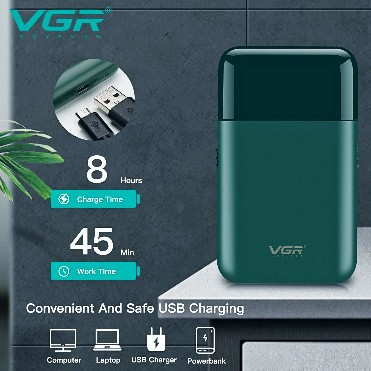 VGR Electric Shaver Professional Beard Trimmer Razor for Men V-390