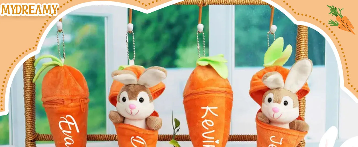 Custom Easter Plush Rabbit Keychain Personalized