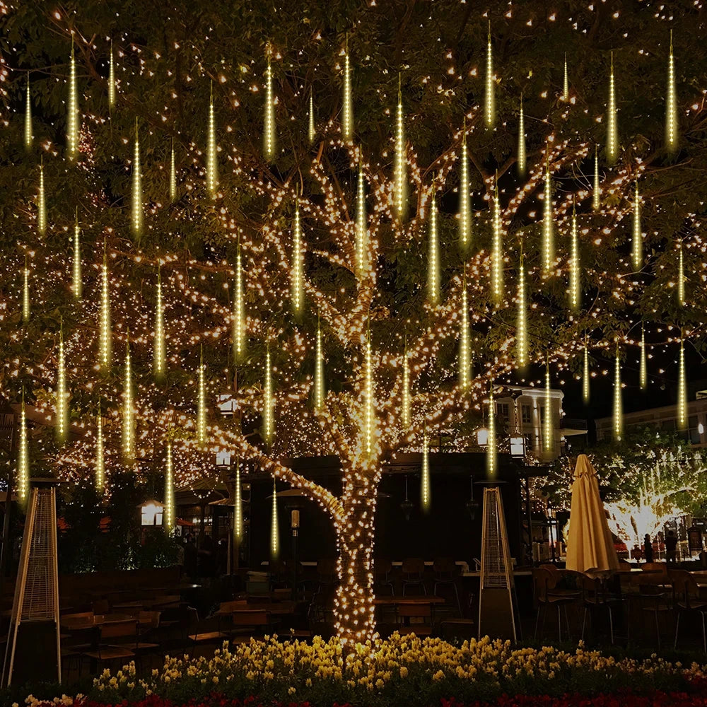 Outdoor LED Meteor Shower Lights Falling Rain Drop