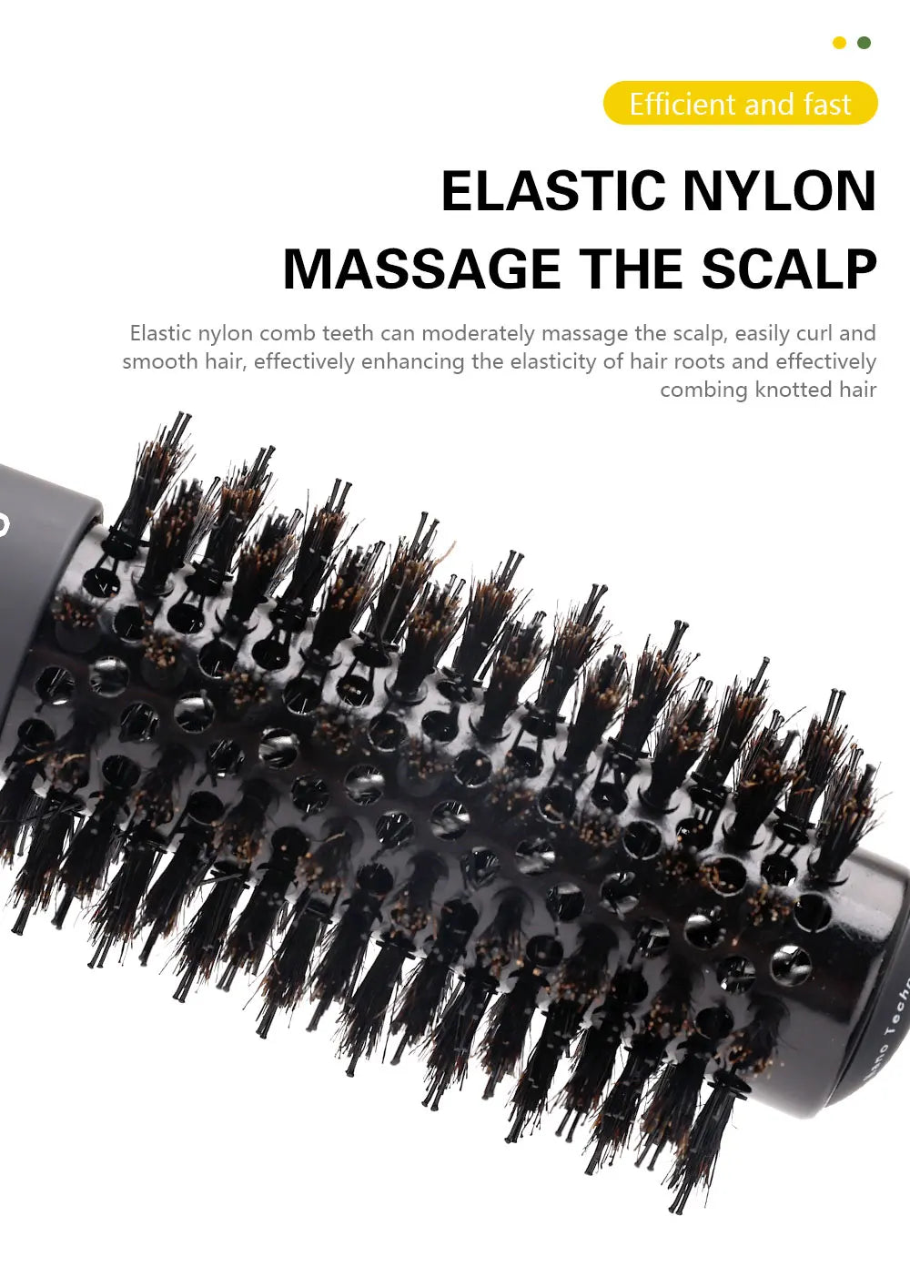 Handle Round Rolling Brush Straight Twill Hair Comb
