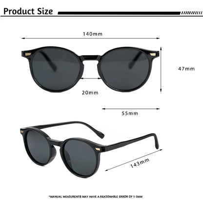Retro Polarized Round Sunglasses Men TR90 / Acetate Vintage