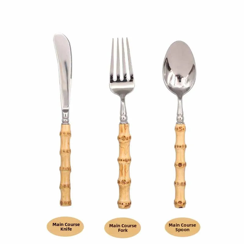 Sle l Wood Handle Dining Utensils Set