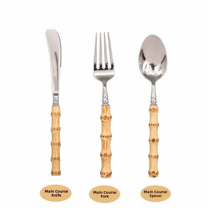 Sle l Wood Handle Dining Utensils Set