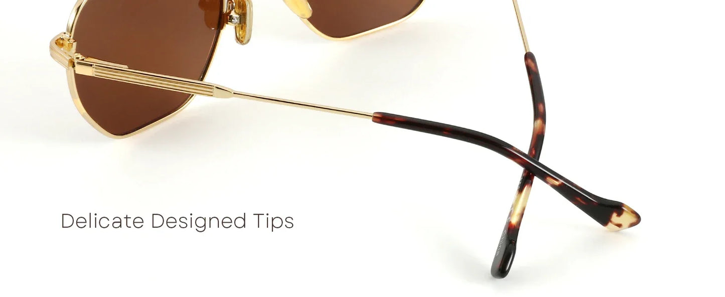 Fashion Hexagon Polarized Retro Sunglasses for Men Women-Vintage