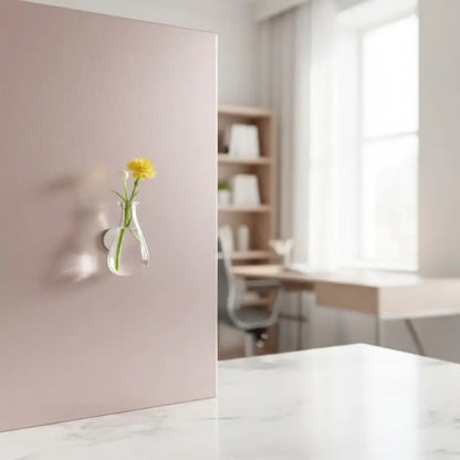 Magnetic Glass Vase Set - Mini Plant Pot Magnets for Refrigerator