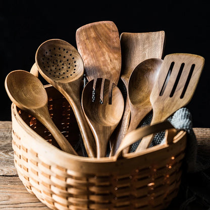 Wooden Spoons For Cooking, Wooden Utensils Set
