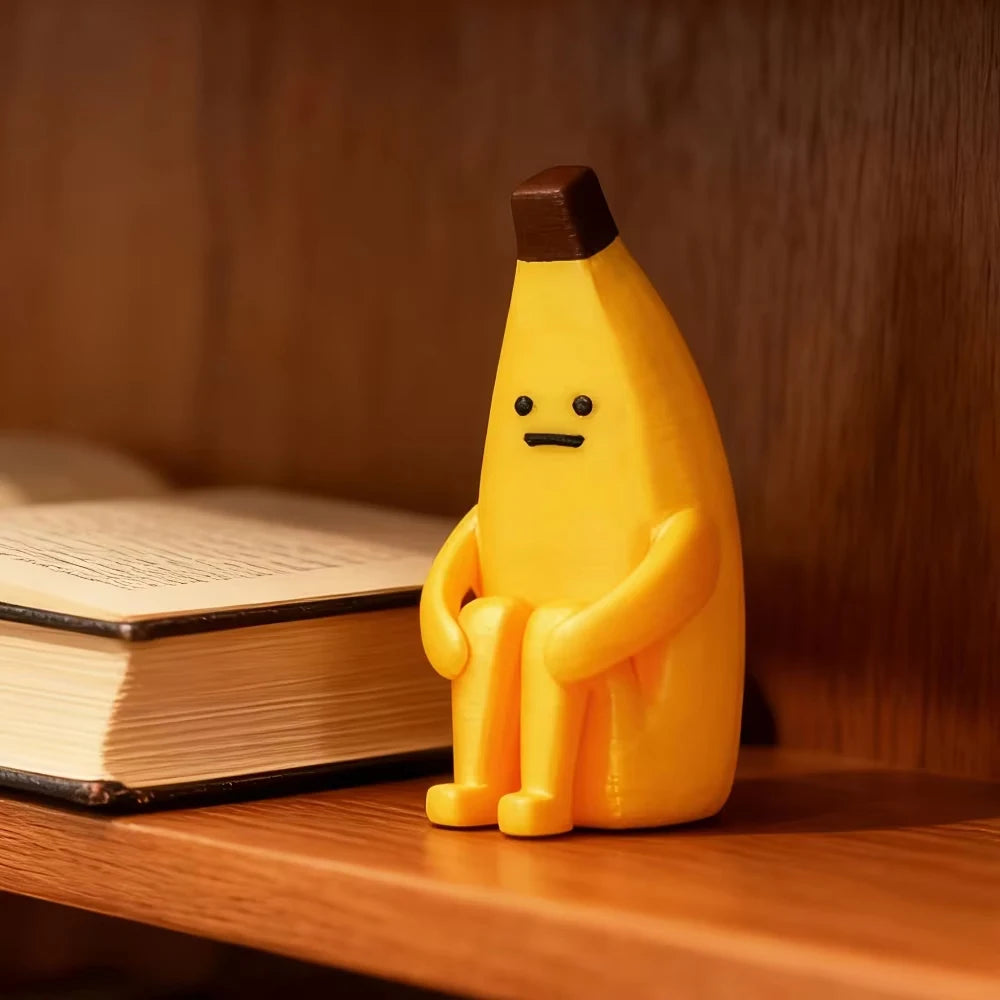 Anxious Banana 3D Printed Figurines Decor for Home Office