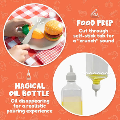 Kitchen Toy Set BBQ Play Grill, Cooking Toy Set for Kids