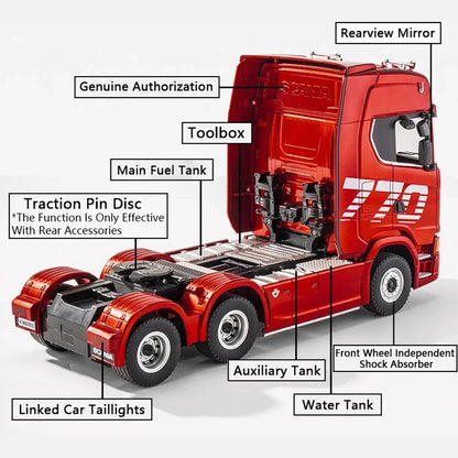 HUINA 1501 770S Alloy Tractor 19CH RC Truck 1/18 2.4G remote