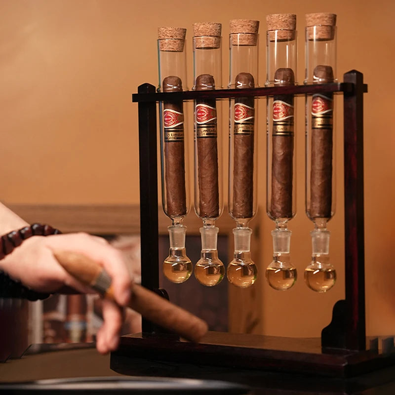 Glass Cigar Tubes Humidor Set Cigar Flavor Infuser