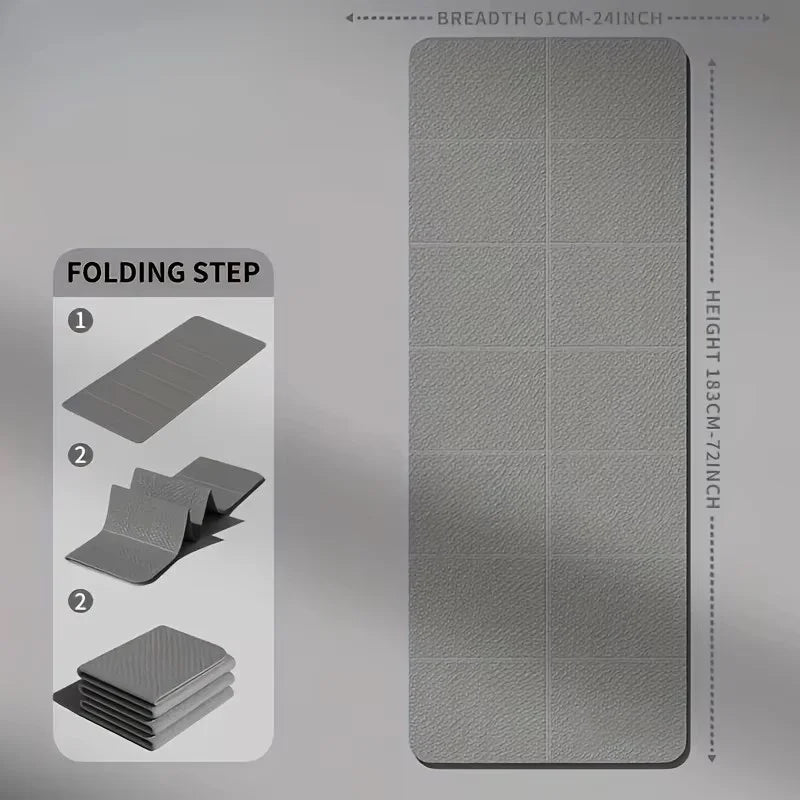Foldable Yoga Mat TPE Non-Slip Portable Exercise Mat