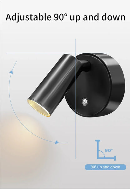 USB Rechargeable Magnetic LED Wall Lamp Reading Light