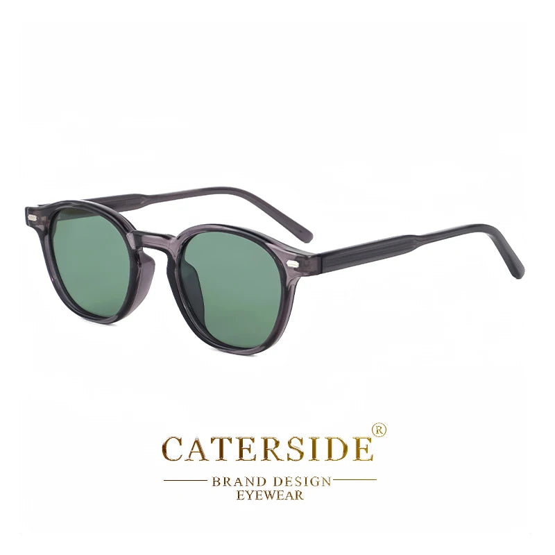 Caterside Polarized Round Sunglasses Men TR Frame