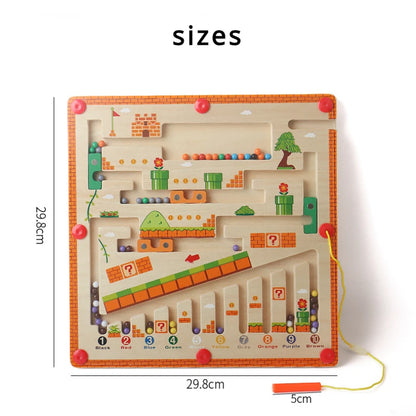 Children Magnetic Color and Number Maze Wooden Puzzle