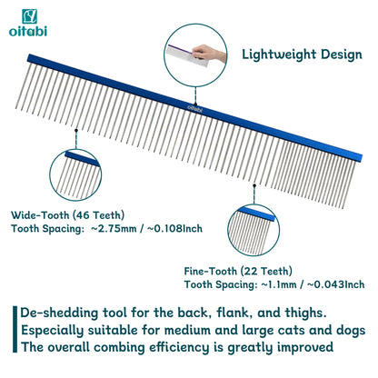 Extra-Long Pet Grooming Comb Professional Sparse & Dense