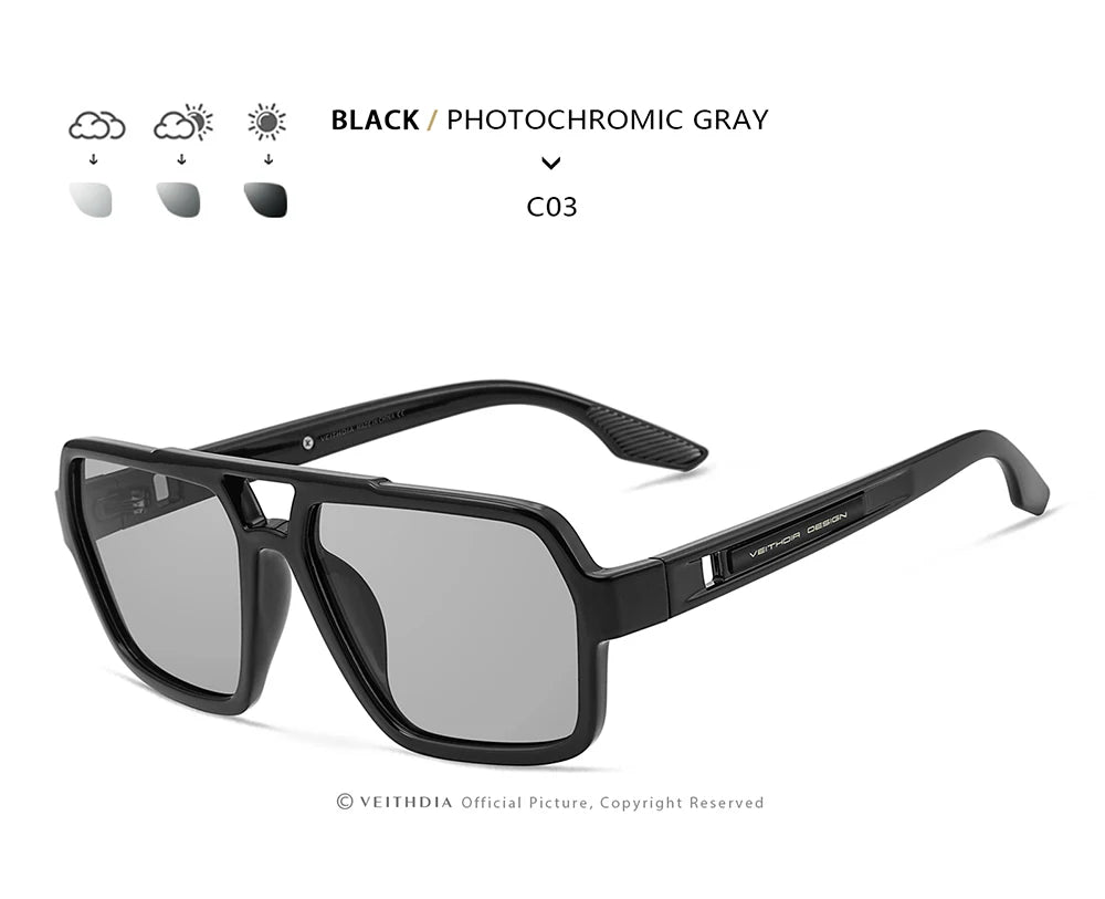 New Arrival Square Sunglasses TR90 Frame Glasses Photochromic