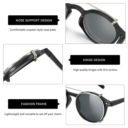 Steampunk Style Clip On Sunglasses for Men Women