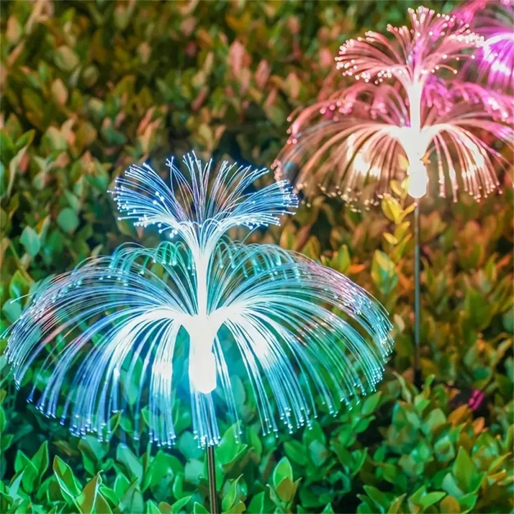 Solar Colorful Color Changing Fiber Optic Jellyfish Lamp