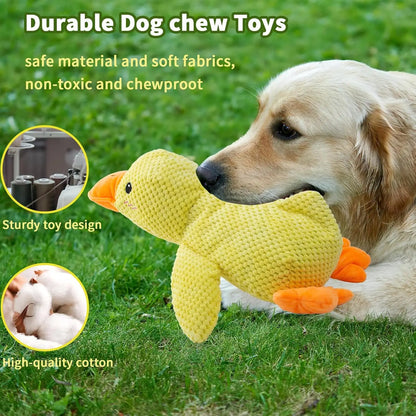 Duck dog toy plush chew resistant durable dog toy
