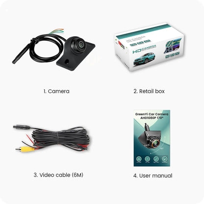 Car Rear View Camera Full HD Night Vision 170° Fisheye Lens