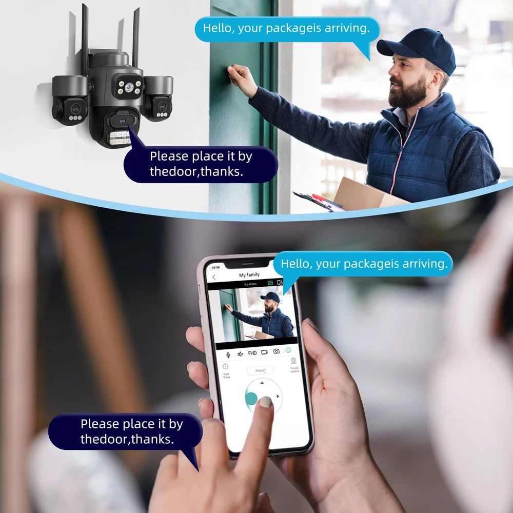 iCsee 3 Lens 3 Screen WiFi Camera 360° Auto Tracking  Surveillance