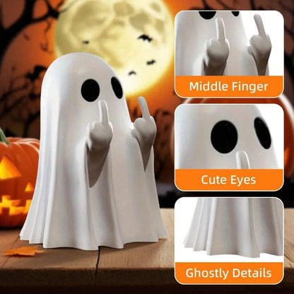 Halloween Ghost Figurine - Spooky Resin Finger Statue