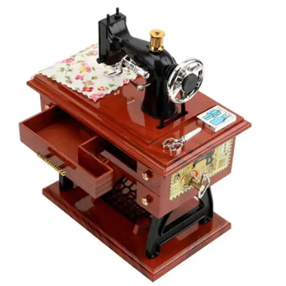 Vintage Sewing Machine Music Box Home Desktop
