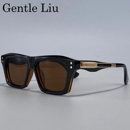 Steampunk Classic Square Sunglasses Men Luxury Brand Vintage