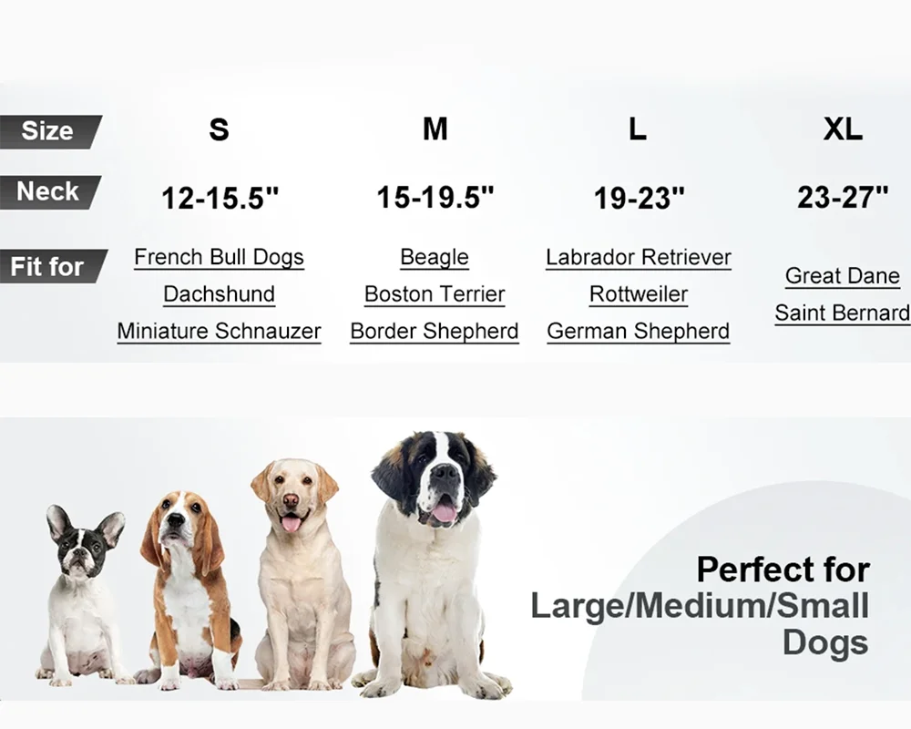 Padded Dog Collars Soft Reflective Wide Pet Collars