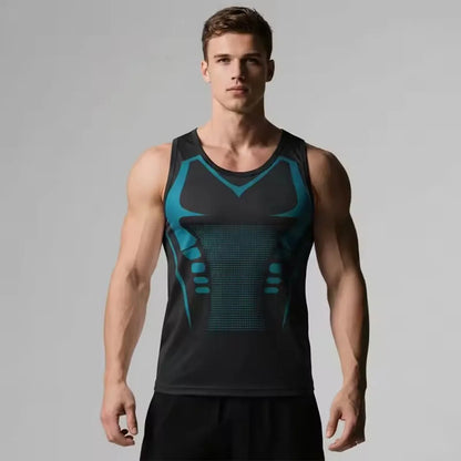 New Summer Fitness Compression Shirt For Men Shaping Sleeveless