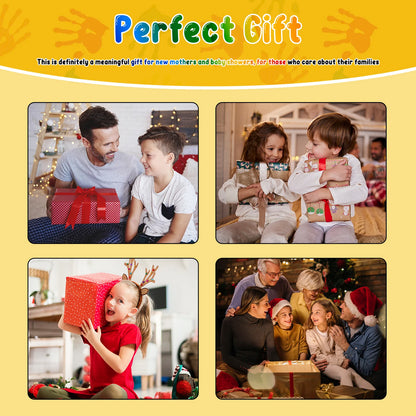 Family Handprint Kit Clear DIY Handmade Keepsake Wooden Frame