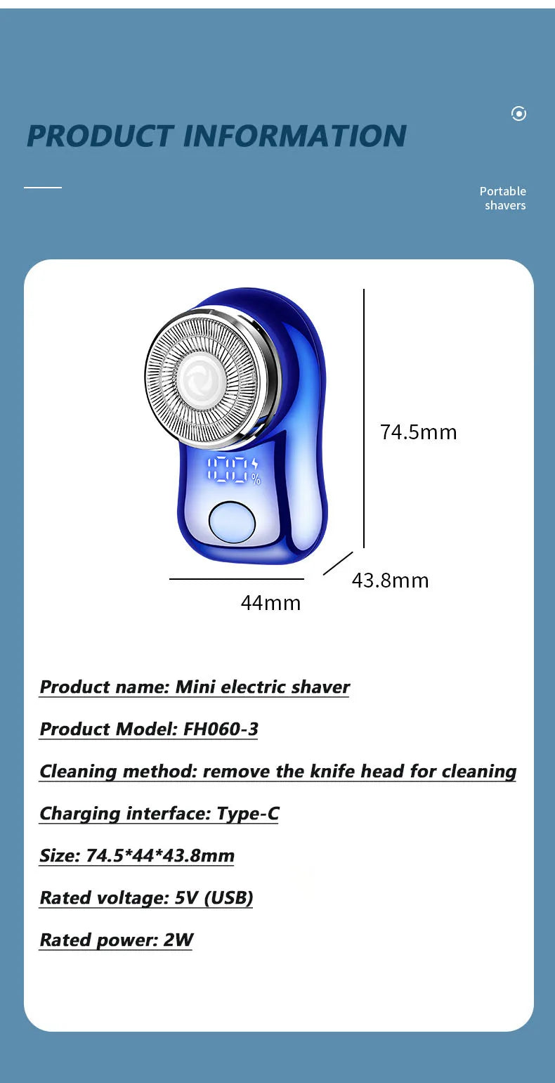Mini Electric Shaver for Men Portable Beard Shavers