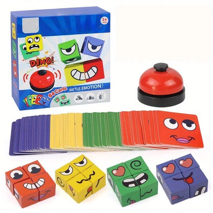Kids Face Change Cube Game Montessori Expression Puzzle