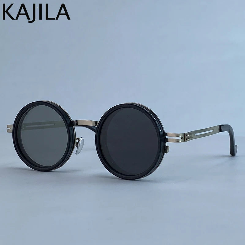 Polarized Round Steampunk ND9 Adjustable Dimming Sunglasses