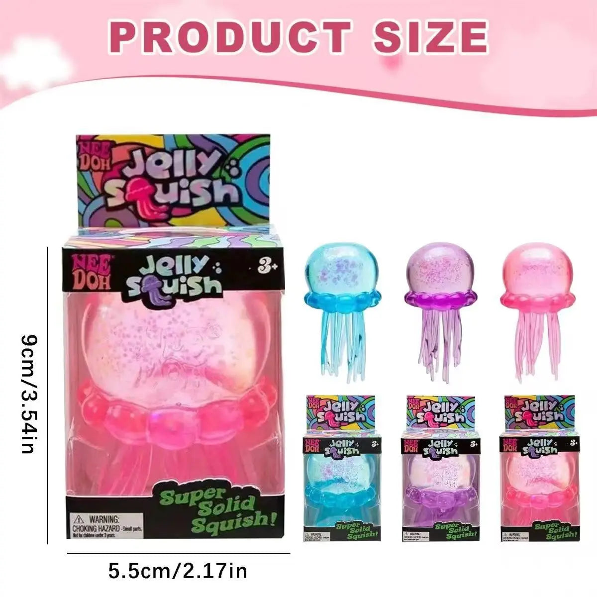 Jellyfish and Cube Squid Toys Soft Jelly Squeezing Stress