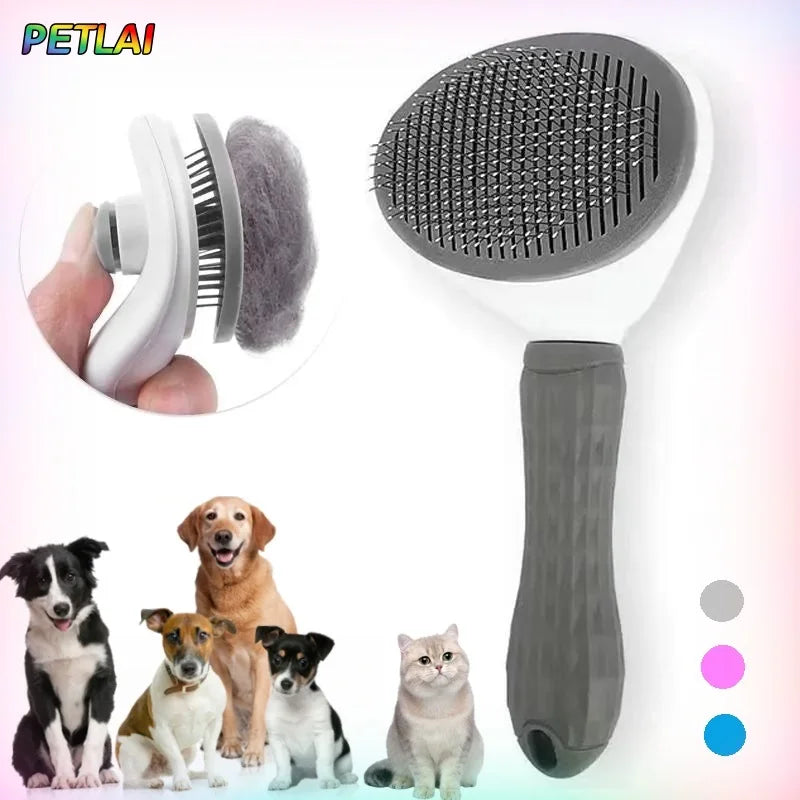 Pet Hair Removal Comb Self-Cleaning Cat Grooming Supplies
